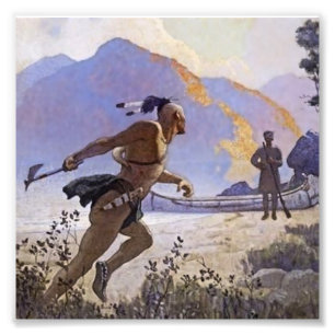 N C Wyeth Western-Gemälde „The Tomahawk“ Fotodruck