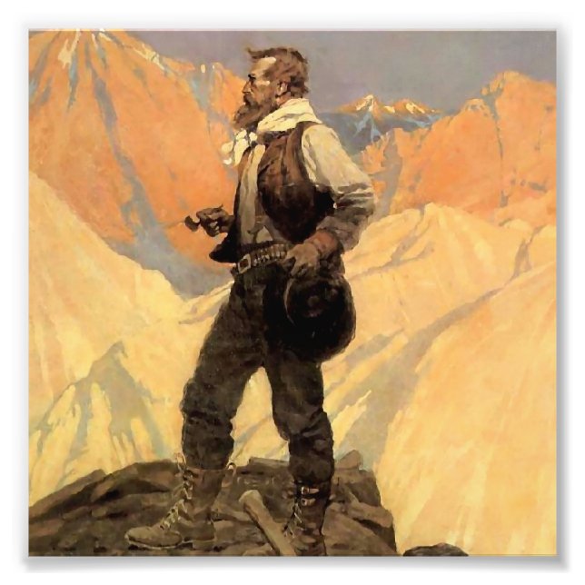 N C Wyeth Western Malerei "The Prospector" Fotodruck (Vorne)