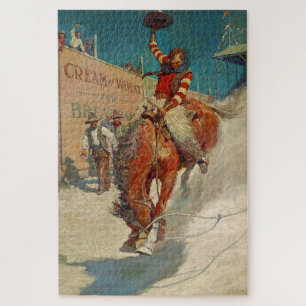 N C Wyeth Western Malerei "The Rodeo" Puzzle
