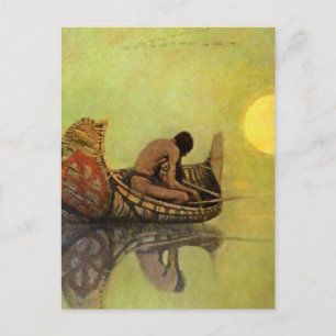 N C Wyeth Western Malerei "The Silent Fisherman" Postkarte