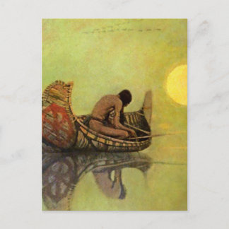 N C Wyeth Western Malerei "The Silent Fisherman" Postkarte