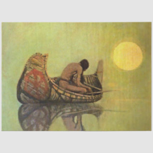 N C Wyeth Western Malerei "The Silent Fisherman" Seidenpapier