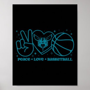 N Charlotte Hornets Frieden Liebe Sketll  Poster