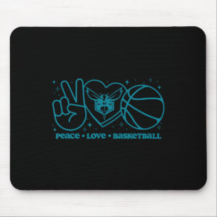 N Charlotte Hornets Peace Love Sketll  Mousepad