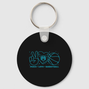 N Charlotte Hornets Peace Love Sketll Schlüsselanhänger