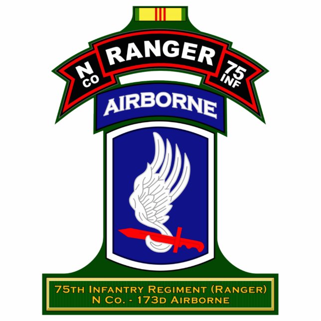 N Co, 75. Infanterie-Regiment - Förster, Vietnam Freistehende Fotoskulptur (Vorne)