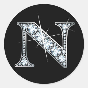 "N" Diamant Bling Sticker
