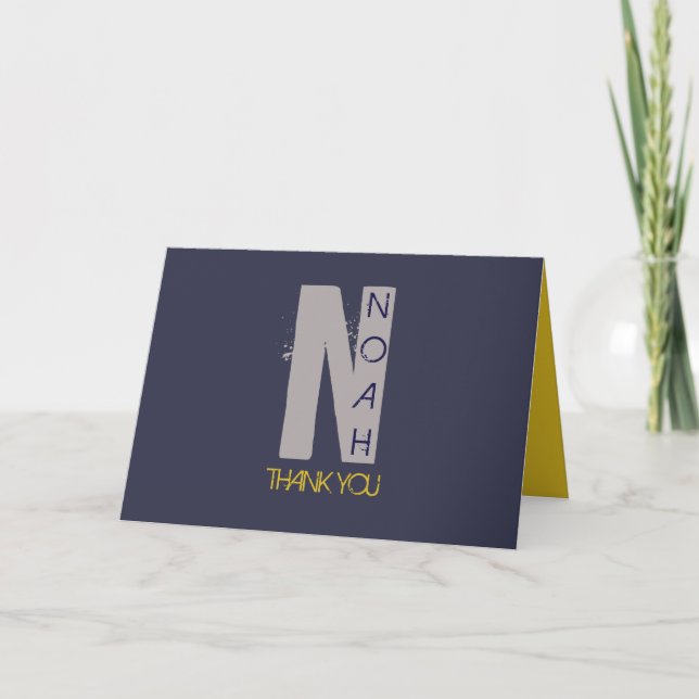 N Erste Sammlung Bar Mitzvah Dankeschön Karte (Vorderseite)