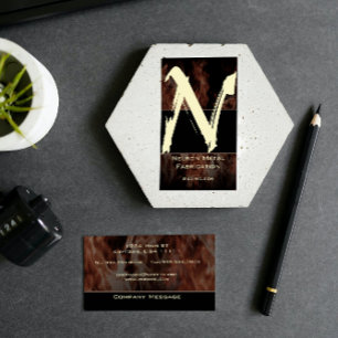 N Flame Monogram Business Card Visitenkarte