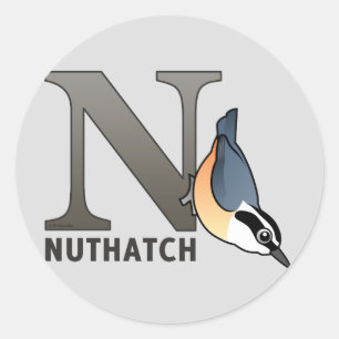 N für Nuthatch Runder Aufkleber