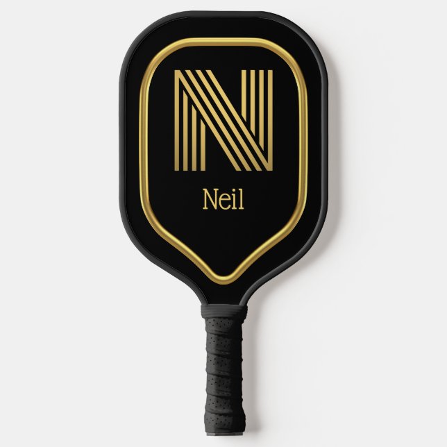 N Gold Initial Pickleball Paddle (Vorderseite)