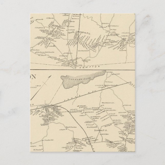 N Hampton, Newton Postkarte (Vorderseite)