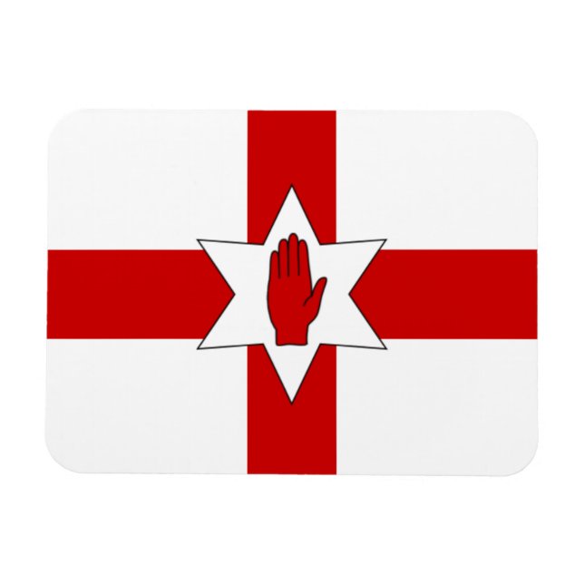N. Ireland Flag Magnet - Star & Hand auf Kreuz (Horizontal)