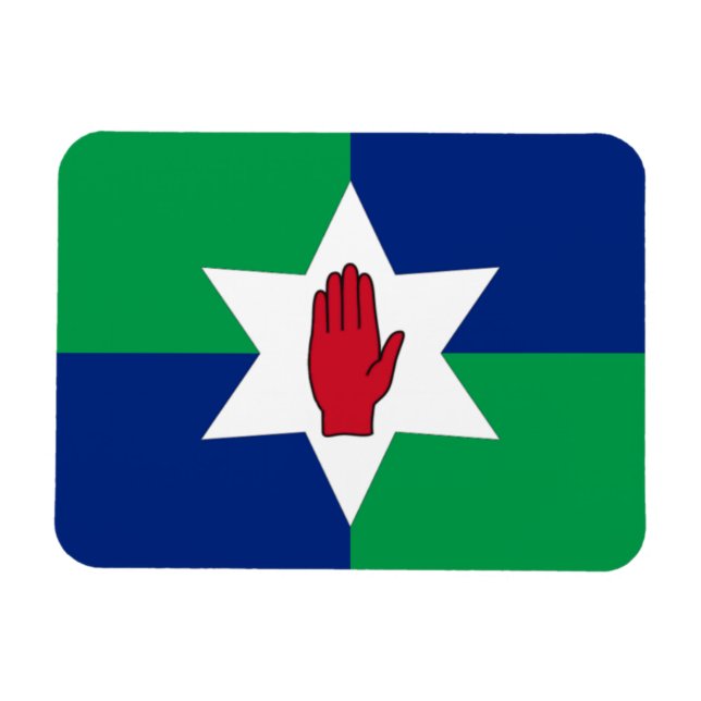 N. Ireland Flag Magnet - Stern auf Grün & Blau (Horizontal)