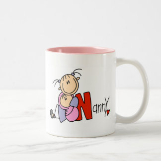 N ist für Kindermädchen-Tasse Zweifarbige Tasse