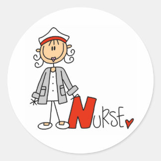N ist für Krankenschwester Runder Aufkleber
