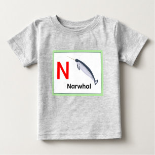N ist für Narwhal Baby T-shirt