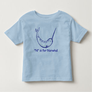 N ist für Narwhal lernen zu buchstabieren Kleinkind T-shirt