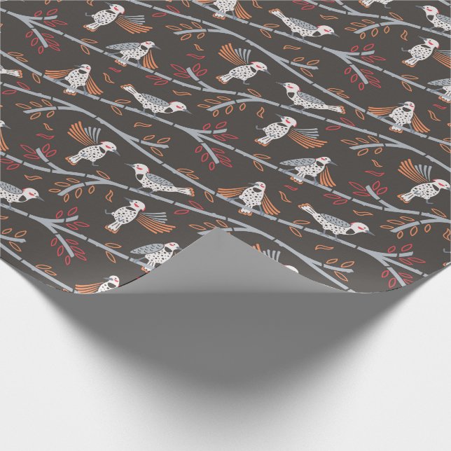 N ist für Northern Flicker - Wrapping Paper Geschenkpapier (Ecke)