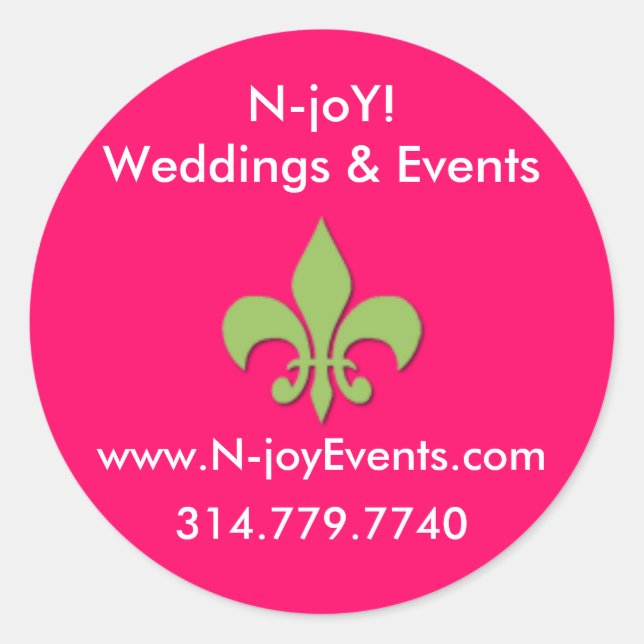 N-joY! Lilie Siegel Sticker. Runder Aufkleber (Vorderseite)