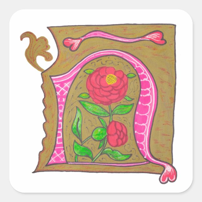 Ñ - MINIATURE QUADRATISCHER AUFKLEBER (Vorderseite)