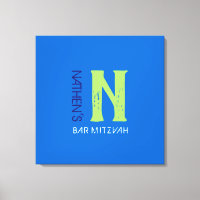 N Monogram, Initial Bar Bat Mitzvah Sign-In Board
