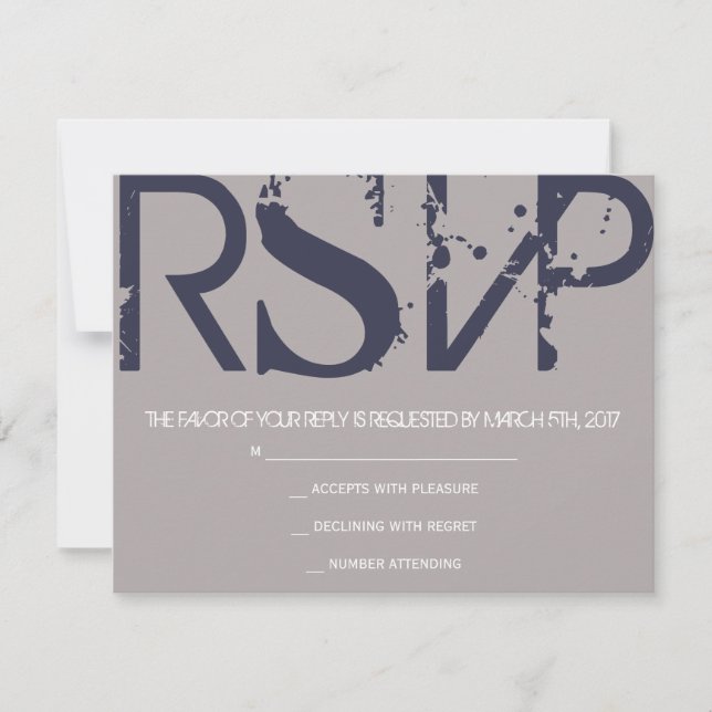 N Monogram Initials Bar Bat Mitzvah Reply Card RSVP Karte (Vorderseite)