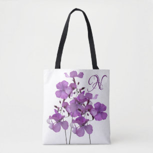 N monogramm hübscher lila Blume Blumenstrand