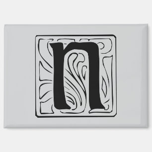 N Monogramm schwarz Magnet