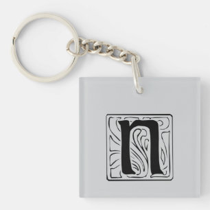 N Monogramm schwarz Schlüsselanhänger