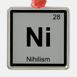 N - Nihilismus Philosophie Chemie Periodensystem Ornament Aus Metall