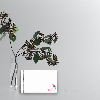 N-Notizen für die blaue Korallenriegel Monogram Post-it Klebezettel