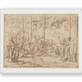 N.Poussin: Apollo und die Musen auf dem Parnassus Aufkleber