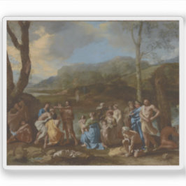 N.Poussin:Saint John Baptizing im Jordan Aufkleber