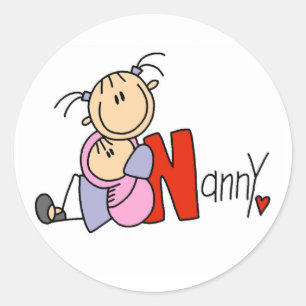 N steht für Nanny Runder Aufkleber