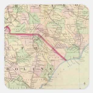 N u. S Carolina 2 Quadratischer Aufkleber