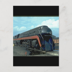 N&W 4-8-4 #611. (Zug;Himmel;Wolken;Gleise;)_Züge Postkarte