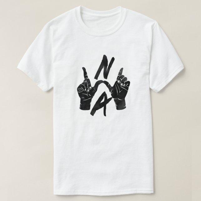 N.W.A Handzeichen dunkle Illustration T-Shirt (Design vorne)