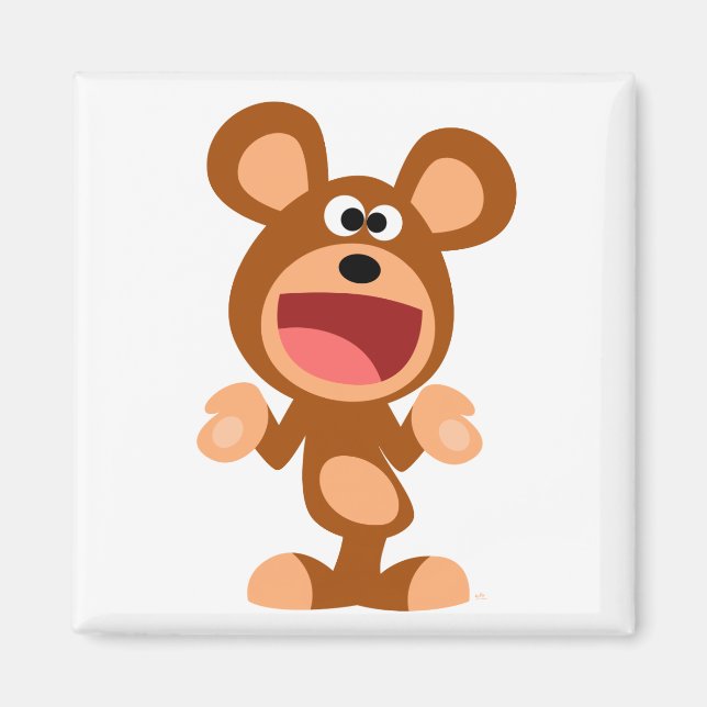 "Na gut..." Schrumpfen von Cartoon Bear Magnet (Vorne)