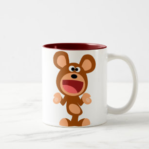 "Na ja..." Schulterzucken Cartoon-Bär-Tasse Zweifarbige Tasse