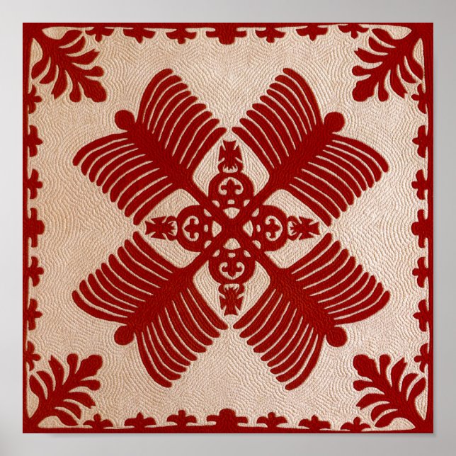 Na Kalaunu Me Na Kāhili, quilt Poster (Vorne)