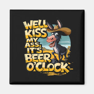 Na Küss Mich Es Ist Bier-Uhr Trinken Bier Magnet