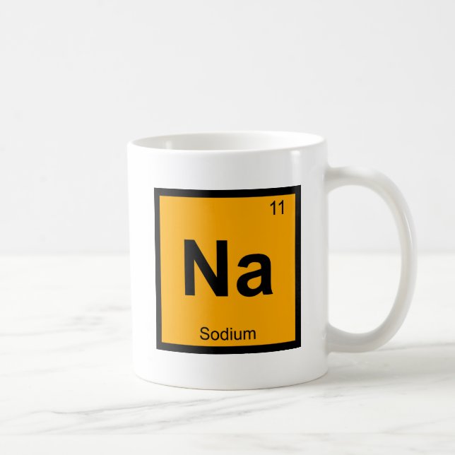 Na - Natriumchemie - Periodisches Tabellensymbol Kaffeetasse (Rechts)