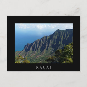 Na Pali Coast auf Kauai schwarze Postkarte