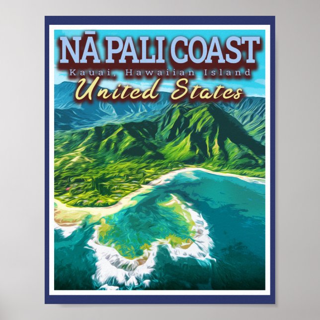 NA PALI COAST - KAUAI INSEL - HAWAII POSTER (Vorne)