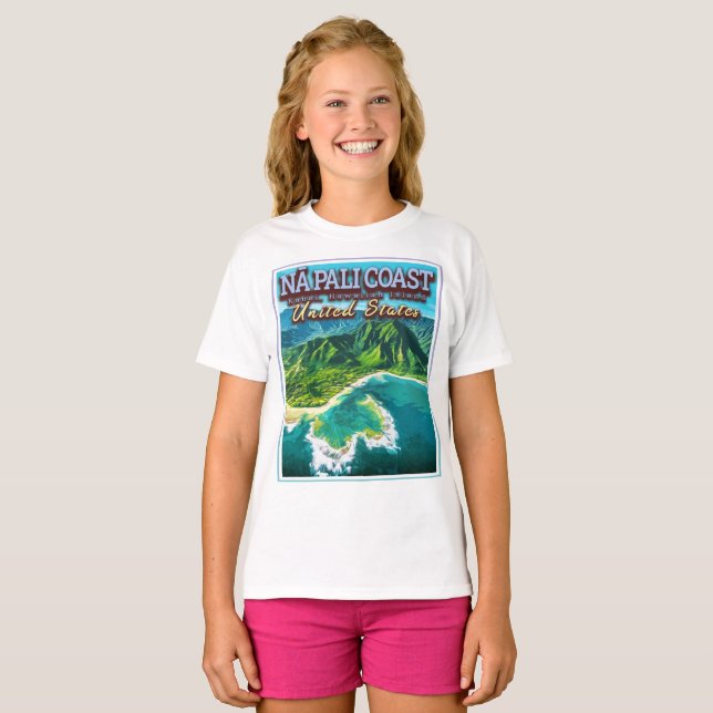 NA PALI COAST - KAUAI ISLAND - HAWAII USA T-Shirt (Vorne ganz)
