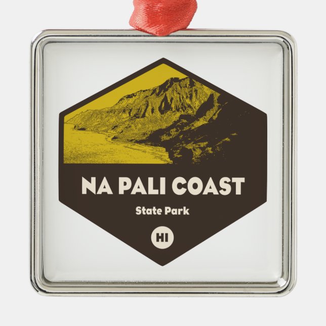 Nā Pali Coast Staat Park Hawaii Ornament Aus Metall (Vorne)