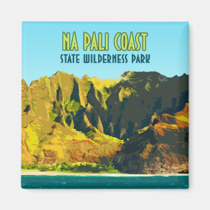 Na Pali Coast Staat Wilderness Park Hawaii Vintag Magnet