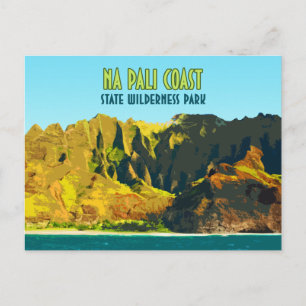 Na Pali Coast State Wilderness Park Hawaii Vintage Postkarte