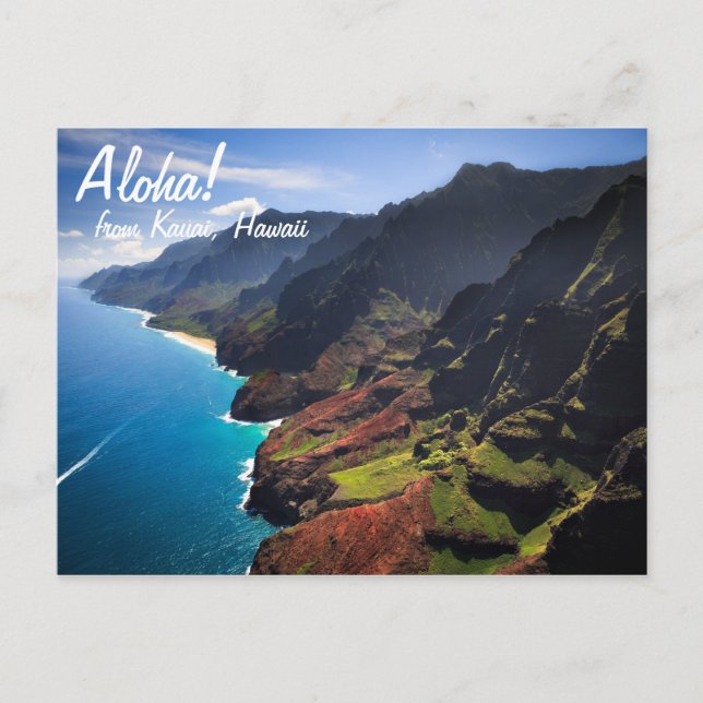 Na Pali Küste auf der Insel Kauai, Hawaii Postkarte (Vorderseite)